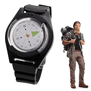 proberos outdoor wristwatch compass belt watch strap travel wrist compass adjustable silicone wristband hd alloy dial for hiking orienteering camping
