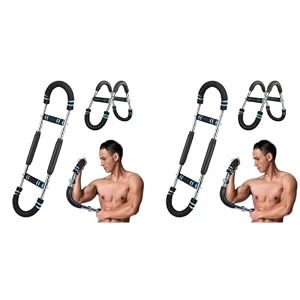 proberos power twister arm strength trainer with dual-bar design adjustable resistance levels foam padded grip spring steel construction for upper body forearm wrist strength training 2pcs