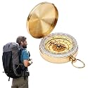 Proberos® Upscale Compass, Glow-in-The-Dark Pocket Compass with Metal Lid, 2.36-inch Collectible Navigation Hanging Ring, Ideal Gift