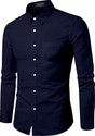 PROBEX INTERNATIONAL Men Solid Casual Dark Blue Shirt