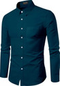 PROBEX INTERNATIONAL Men Solid Casual Green Shirt