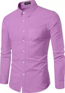 probex international men solid casual pink shirt