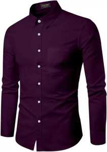 probex international men solid casual purple shirt