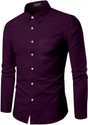 PROBEX INTERNATIONAL Men Solid Casual Purple Shirt