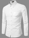 PROBEX INTERNATIONAL Men Solid Casual White Shirt