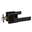 Probrico 1 Pack Oil Rubbed Bronze Privacy Door Lever for Bedroom &amp; Bathroom, Modern Square Door Knob with Lock Interior Handle Sets, Heavy Duty Keyless Door Lock
