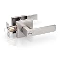 Probrico 1 Pack Satin Nickel Door Handles Privacy Door Levers, Heavy Duty Door Locks for Bed and Bath Interior Keyless Locksets Knobs
