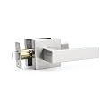 Probrico 1 Pack Satin Nickel Passage Door Levers for Closet and Hallway, Square Interior Non-Locking Keyless Door Handles, Reversible for Left Right Sided Doors