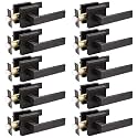Probrico 10 Pack Heavy Duty Passage Door Lever for Closets and Hallway, Moden Square Keyless Door Handle Set with Oil Rubbed Bronze Finish, Non-Locking Interior Door Knobs