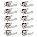 Probrico 10 Pack Square Door Lever Privacy Door Lock Handleset Keyless Lockset Door Knobs Storage Room Bathroom Set No Key in Satin Nickel