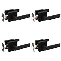Probrico 4 Pack Matte Black Door Handles Privacy Door Levers, Heavy Duty Door Locks for Bed and Bath Interior Keyless Locksets Knobs