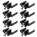 Probrico 8 Pack Passage Door Handle in Matte Black,Interior Closet Door Knobs for Hallway,Non-Locking Keyless Modern Door Lever Hardware,Reversible Left & Right Handed Door