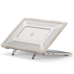 proelite case for macbook air 15 2023 2024 2025 release m5m4m3 a3114 m2 a2941 with liquid retina display amp touch idheavy duty honeycomb hard shell with slim tpu bumper amp fold kickstand stone