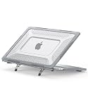ProElite Case for MacBook Air 15 2023 2024 2025 Release M5/M4/M3 A3114 M2 A2941 with Liquid Retina Display & Touch ID,Heavy Duty Honeycomb Hard Shell with Slim TPU Bumper & Fold Kickstand, Grey
