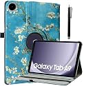 ProElite Cover for Galaxy Tab A11 8.7 inch /A9 8.7" Case Cover, 360 Rotatable Smart Flip Case Cover for Galaxy Tab A9/A11 8.7 inch Tablet with Stylus Pen, Flowers