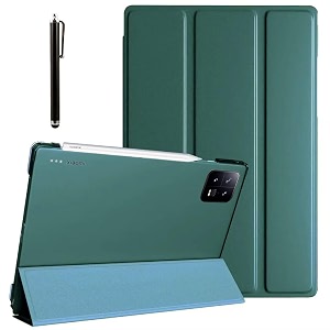 proelite cover for xiaomi mi pad 6 case cover 11 inch flip stand cover with transparent back amp stylus pen auto sleep wake support dark green