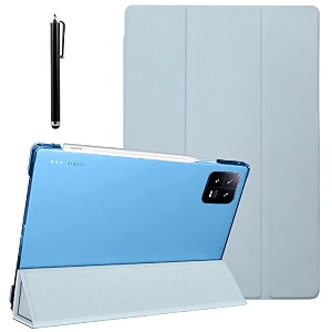 proelite cover for xiaomi mi pad 6 case cover 11 inch flip stand cover with transparent back amp stylus pen auto sleep wake support sky blue