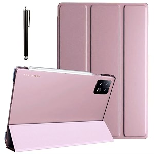 proelite cover for xiaomi mi pad 6 case cover 11 inch flip stand cover with transparent back amp stylus pen auto sleep wake support rose gold