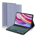 ProElite Keyboard case for Redmi Pad Pro 12.1 inch, Magnetic Detachable Wireless Bluetooth Keyboard Built-in 7-Colors Backlit, Lavender