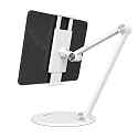 ProElite Mutli Angle Aluminum Tablet Stand Desk Holder for Apple iPad, iPhones, Galaxy Tab, Xiaomi Pad, Redmi Pad, Oneplus Pad,Lenovo Tab, Kindle Upto 12.9 inch, White