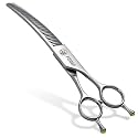 Professional 3D Curved Chunkers Dog Grooming Scissors 7'' Curved Thinning Shears for Dogs Pet 42 Teeth Japan VG10 Sharp and Durable