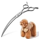 Professional 45°Curved Grooming Scissors for Dogs 7.0 in Big Arc Curved Shears for Professional Groomer Japan VG10 High-carbon Steel Right Hand Matte