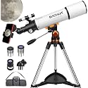 Telescope, Telescope for Adults High Powered 90mm Aperture 800mm Professional Refractor Telescope for Astronomy Beginners with AZ Mount Stainless Tripod, Phone Adapter, Carry Bag and Moon Filter
