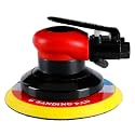 Professional Air Random Orbital Sander, Heavy Duty Dual Action Pneumatic Palm Sander (6 inch, Red)