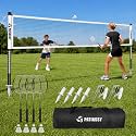 Professional Badminton Set with Net, Carbon Fiber Rackets Set of 4
