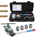 Professional Brake Line Flaring Tool Kit for 45 Degree Single, Bubble, Double Flares, Brake Line and Tubing Flaring Tool for 3/16", 1/4", 5/16", 3/8", 4.75mm Tubing for Metal, Stainless Steel, Copper
