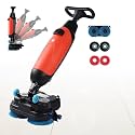 Professional Commercial Floor Scrubber Machine, 17” Path Floor Cleaner Machine, Cordless Design with Dual Brushes and 360° Swivel Head for Efficient Cleaning Red