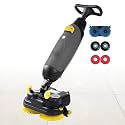 Professional Commercial Floor Scrubber Machine, 17” Path Floor Cleaner Machine, Cordless Design with Dual Brushes and 360° Swivel Head for Efficient Cleaning Grey