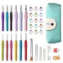 Professional Crochet Hook Set with Ergonomic Rubber Handles and Storage Case Crochet Set Needle