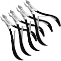 Professional Cuticle Trimmer Nail Cuticle Cutter Stainless Steel Cuticle Nippers with Sharp Blades of Cuticle Remover Clippers Manicure Tools Double Spring - Pedicure Nail Tools (Black - 4 Pack)