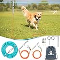 Professional Dog Runner Trolley System，Heavy Duty & Adjustable 125ft Dog Zip Line with 10ft & 15ft Tie Out for Large Dogs Up to 250lbs, Chew Proof Dog Run Cable for Yard, Camping & Outdoor Adventure
