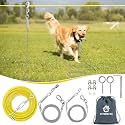 Professional Dog Runner Trolley System，Heavy Duty &amp; Adjustable 100ft Dog Zip Line with 10ft &amp; 15ft Tie Out for Large Dogs Up to 250lbs, Chew Proof Dog Run Cable for Yard, Camping &amp; Outdoor Adventure