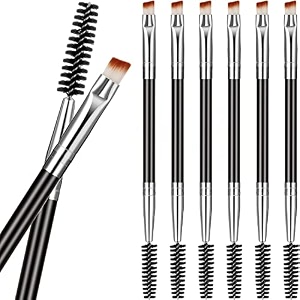 professional duo eyebrow brush - angled amp spoolie black 3 pack