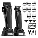 Professional Hair Clippers for Men - Detachable Blade with Power Compensator Motor - Cordless Hair Trimmer Set for Barbers with Charging Base - Premium Hair Clipper Kit - Gift for Men