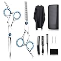 Professional Hair Cutting Scissors Kit – 6.7" Hairdressing Shears with 3 Styling Combs, Cape & Hair Clips | Salon Barber Set for Men & Women | Home Haircut Tool Kit