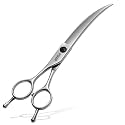 Professional Left Handed Curved Dog Grooming Scissors for Lefty Groomers 35° Arc Grooming Shears for Dogs Pet Cat Japanese 440C Sharp and Durable(7.5 in,Lefty)