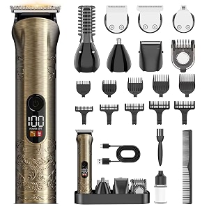 professional men39s hair trimmer 17-in-1 set with beard trimmer men and lcd display and zero gapped precision trimmer rechargeable via usb-c for precise styling and daily care