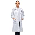 Professional Men & Women Lab Coat Cotton Material 41 Inch Long (White) Unisex Doctor Costume Medical Chemistry Scientist Button laboratory Male Jacket Lightweight Labcoat Doctors Scrubs Coats (Medium)