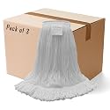 Professional Nylon Looped-End Wax Mop (3 Pack) - Large Size with Narrow Band
