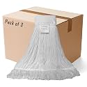 Professional Nylon Looped-End Wax Mop (3 Pack) - Medium Size with Wide Band