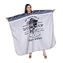Professional Printed Unisex Hair Cutting Apron Hair Dressing Gown Cape Customer Apron for Salon use Men and Women White and Blue (pack of 1)
