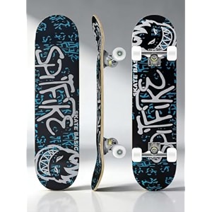professional skateboard complete cruiser board with anti-skid deck penny skate board for kids amp adults smooth pu wheels beginner amp freestyle outdoor skateboarding spitfire
