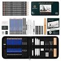 Professional Sketching Kit with Sharpener &amp; Zippered Carry Case — Complete Graphite, Charcoal &amp; Shading Pencil Set for Beginners &amp; Artists (45 Pcs Sketching Set)
