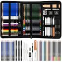 75 Pcs Professional Sketching Kit – Complete Graphite, Charcoal &amp; Colored Pencil Set with Sharpener, Blending Stumps &amp; Zippered Carry Case for Beginners &amp; Artists