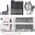 Professional Sketching Kit with Sharpener &amp; Zippered Carry Case — Complete Graphite, Charcoal &amp; Shading Pencil Set for Beginners &amp; Artists (Nyoni 29 Pc Sketch Set)