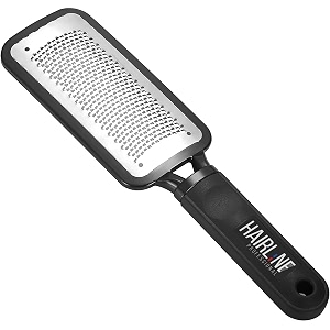 professional stainless steel blade foot scrubber rasp scraper file with hang hole handle pedicure and feet care scrub tool for women and men